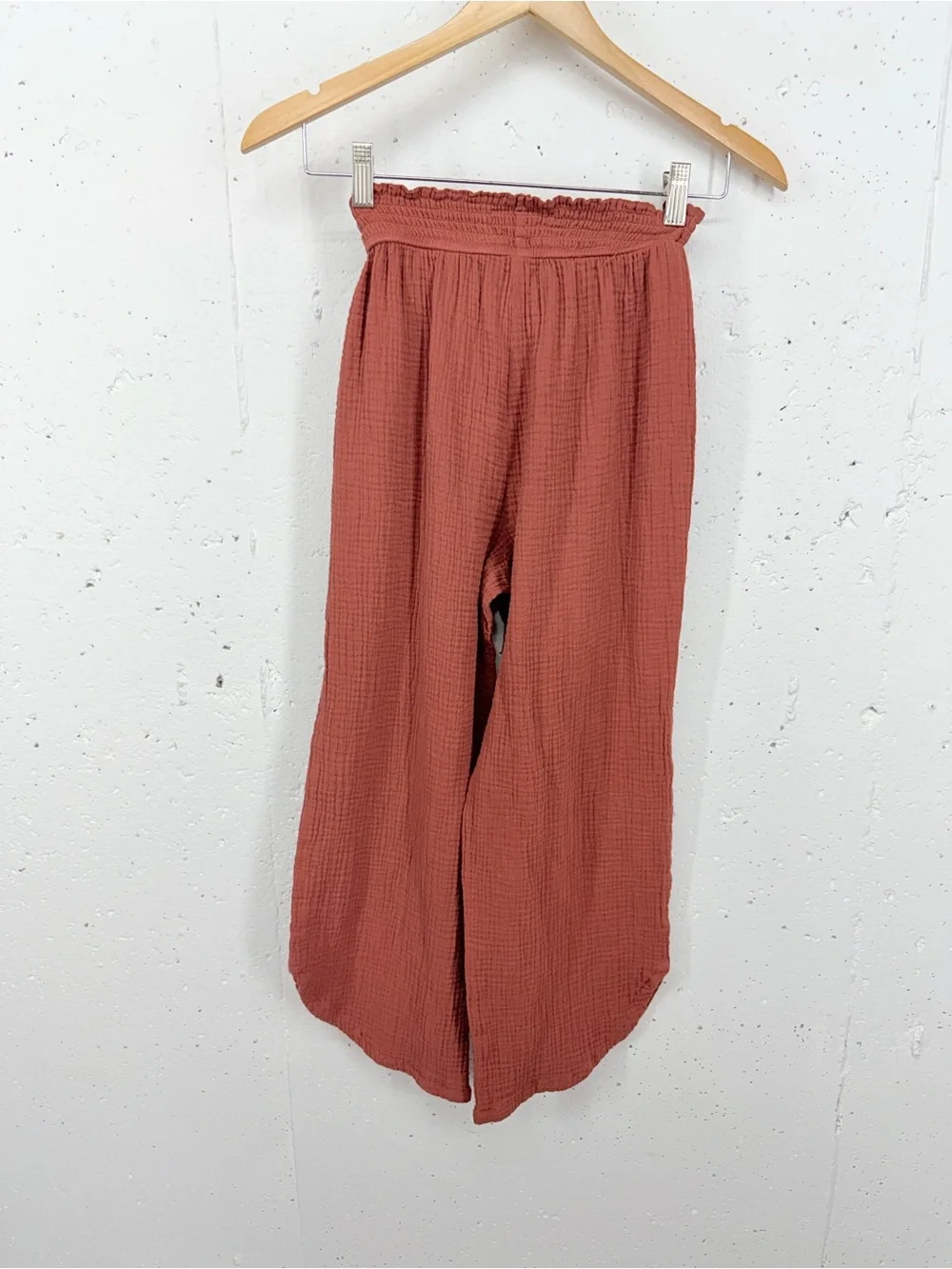 Marine Layer Women’s Size Small Corinne Rust Cotton Wide Leg Pants